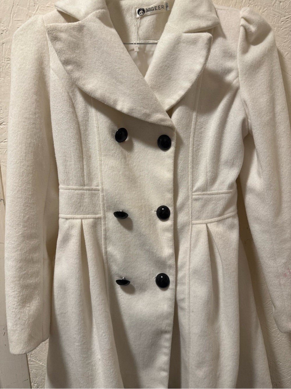 Women's Double-Breasted White Coat